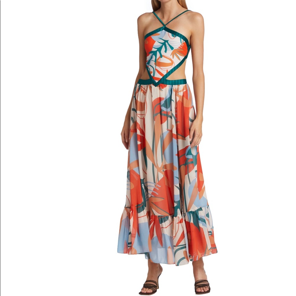 PatBo Rio Halter Cut-Out Beach Dress, Medium
